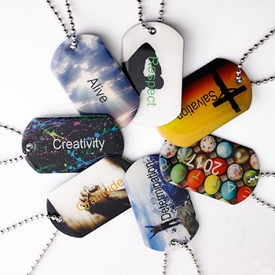 Manufacturer direct customized wholesale design logo cheap blank sublimation colorful stainless steel dog tags