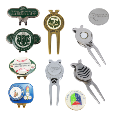 supplier Professional wholesale custom logo blank metal enamel paint magnetic 3d golf ball fork marker