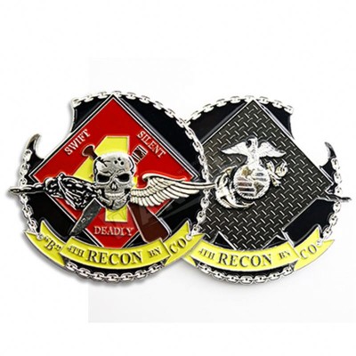 High quality 3d metal engraved custom military challenge coins